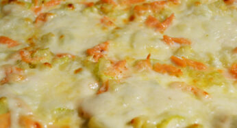 Pizza saumon, courgette et crème d’ail
