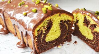 Cake marbré chocolat et pistache